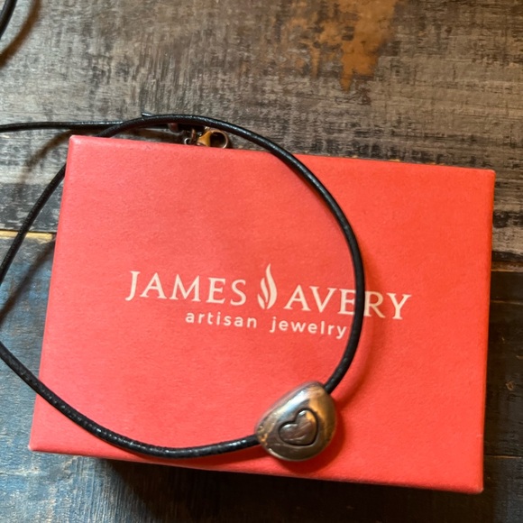 James Avery Silver Heart Charm Necklace - Picture 1 of 3